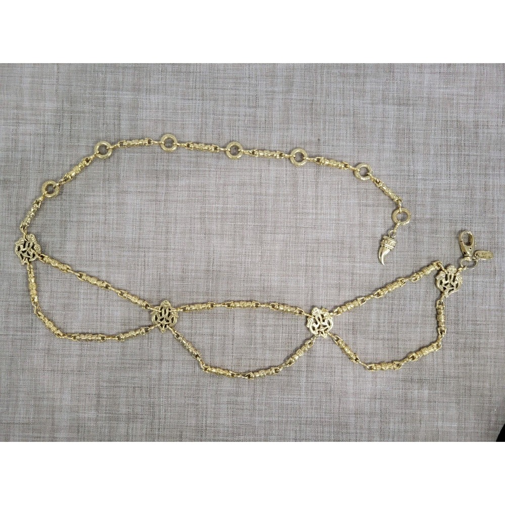 The Limited Italian Gold Tone Byzantine Midievel Heraldic Chain Belt